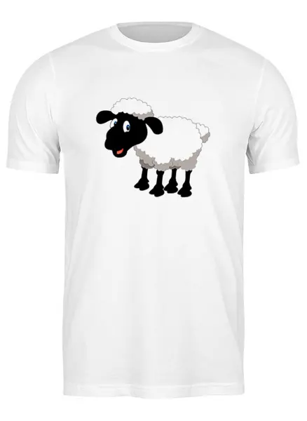 Заказать мужскую футболку в Москве. Футболка классическая Белая овечка от ПРИНТЫ ПЕЧАТЬ  - готовые дизайны и нанесение принтов.
