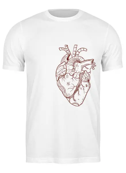 Заказать мужскую футболку в Москве. Футболка классическая Сердце большого человека от BeliySlon - готовые дизайны и нанесение принтов.
