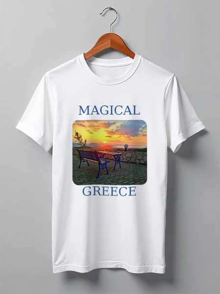Заказать мужскую футболку в Москве. Футболка классическая Магическая Греция от Marat Yazov - готовые дизайны и нанесение принтов.