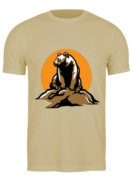 Заказать мужскую футболку в Москве. Футболка классическая Медведь от ПРИНТЫ ПЕЧАТЬ  - готовые дизайны и нанесение принтов.