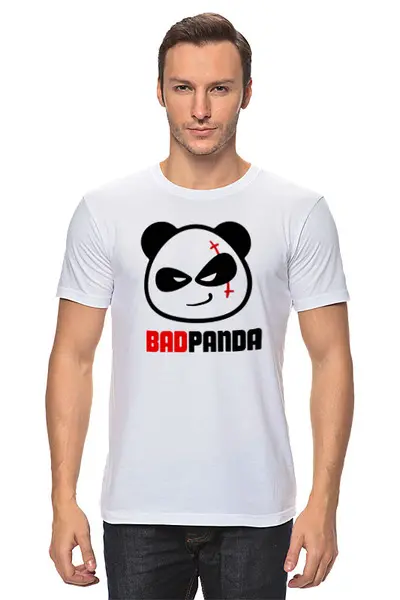 Заказать мужскую футболку в Москве. Футболка классическая Bad Panda от T-shirt print  - готовые дизайны и нанесение принтов.