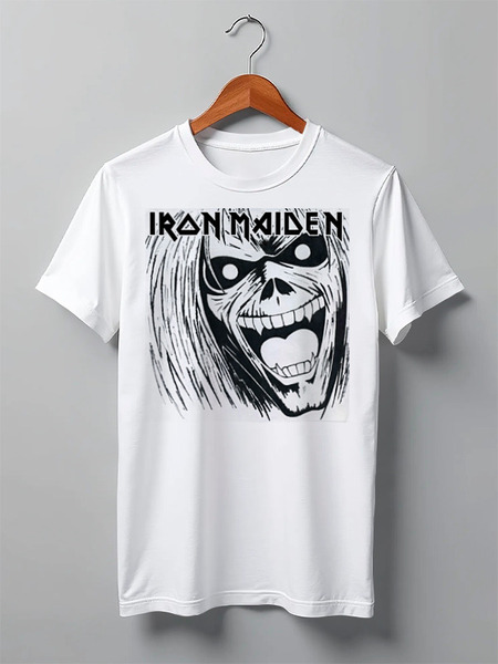 Заказать мужскую футболку в Москве. Футболка классическая Iron Maiden Band от Leichenwagen - готовые дизайны и нанесение принтов.