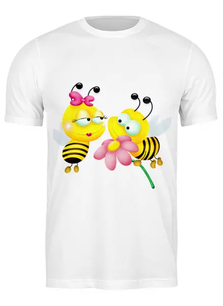 Заказать мужскую футболку в Москве. Футболка классическая Пчелки от nastays - готовые дизайны и нанесение принтов.