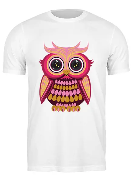 Заказать мужскую футболку в Москве. Футболка классическая Сова (Owl) от trugift - готовые дизайны и нанесение принтов.
