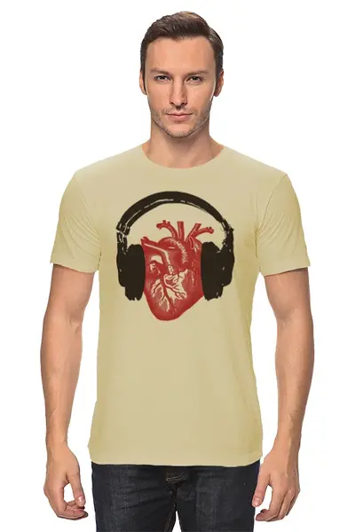 Заказать мужскую футболку в Москве. Футболка классическая Love Music от geekbox - готовые дизайны и нанесение принтов.