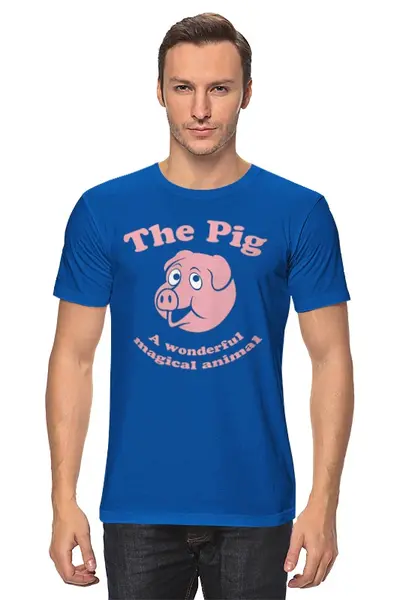 Заказать мужскую футболку в Москве. Футболка классическая The Pig от ПРИНТЫ ПЕЧАТЬ  - готовые дизайны и нанесение принтов.