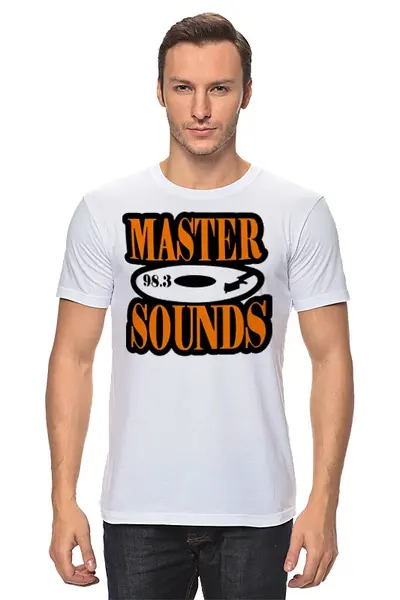 Заказать мужскую футболку в Москве. Футболка классическая Master Sounds 98.3 от Илья  - готовые дизайны и нанесение принтов.