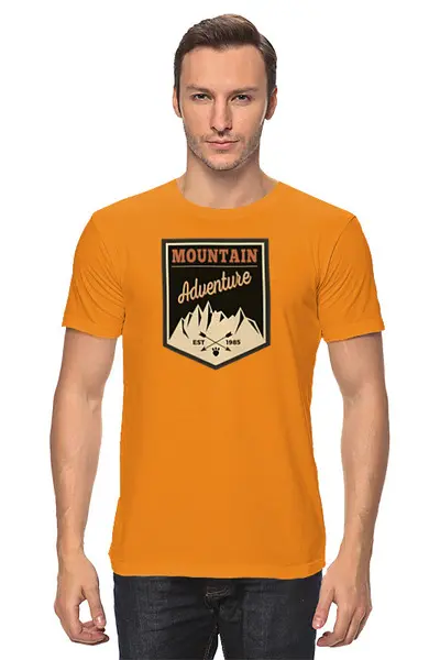 Заказать мужскую футболку в Москве. Футболка классическая Mountains от oneredfoxstore@gmail.com - готовые дизайны и нанесение принтов.