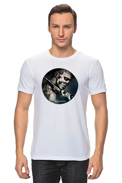 Заказать мужскую футболку в Москве. Футболка классическая Zombie boy от chamartin - готовые дизайны и нанесение принтов.