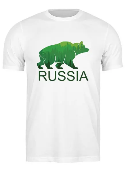 Заказать мужскую футболку в Москве. Футболка классическая Россия, Russia от coolmag - готовые дизайны и нанесение принтов.