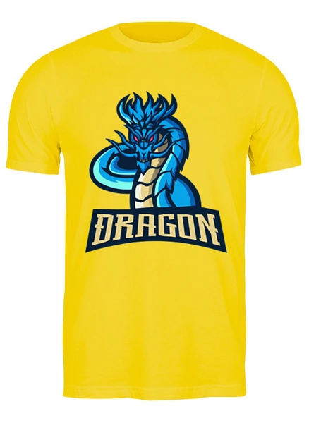 Заказать мужскую футболку в Москве. Футболка классическая Голубой дракон от skynatural - готовые дизайны и нанесение принтов.