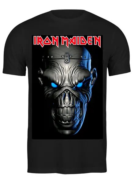 Заказать мужскую футболку в Москве. Футболка классическая Iron Maiden Band от Leichenwagen - готовые дизайны и нанесение принтов.