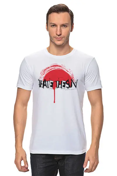 Заказать мужскую футболку в Москве. Футболка классическая I Hate The Sun от oneredfoxstore@gmail.com - готовые дизайны и нанесение принтов.