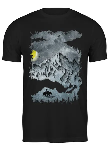 Заказать мужскую футболку в Москве. Футболка классическая Moon Hike от oneredfoxstore@gmail.com - готовые дизайны и нанесение принтов.