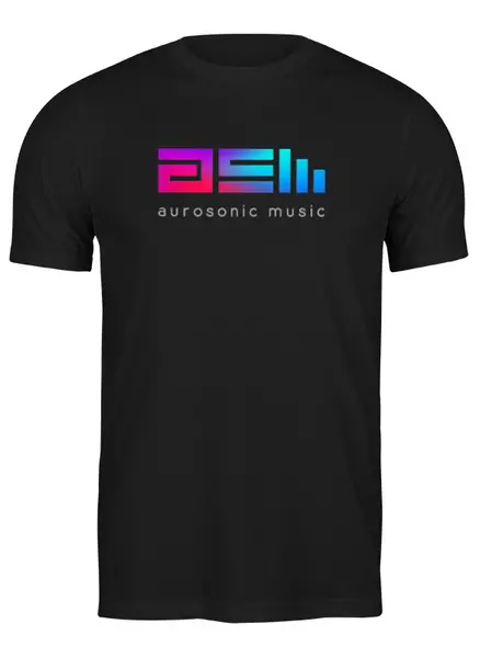 Заказать мужскую футболку в Москве. Футболка классическая Aurosonic Logo 2 от Евгений Смирнов - готовые дизайны и нанесение принтов.