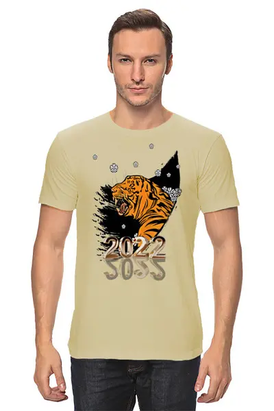 Заказать мужскую футболку в Москве. Футболка классическая Год водяного тигра от Print design  - готовые дизайны и нанесение принтов.
