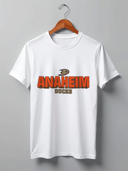 Заказать мужскую футболку в Москве. Футболка классическая Anaheim Ducks от kspsshop - готовые дизайны и нанесение принтов.
