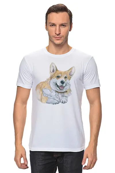 Заказать мужскую футболку в Москве. Футболка классическая Любимый пес от juliafast77 - готовые дизайны и нанесение принтов.