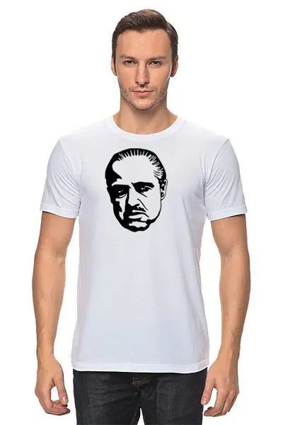 Заказать мужскую футболку в Москве. Футболка классическая Марлон Брандо от KinoArt - готовые дизайны и нанесение принтов.