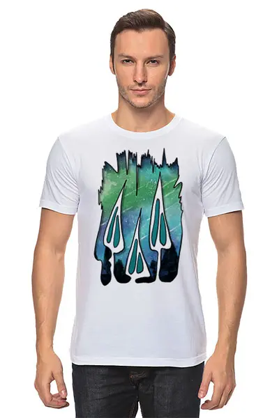 Заказать мужскую футболку в Москве. Футболка классическая Mushrooms Night от oneredfoxstore@gmail.com - готовые дизайны и нанесение принтов.