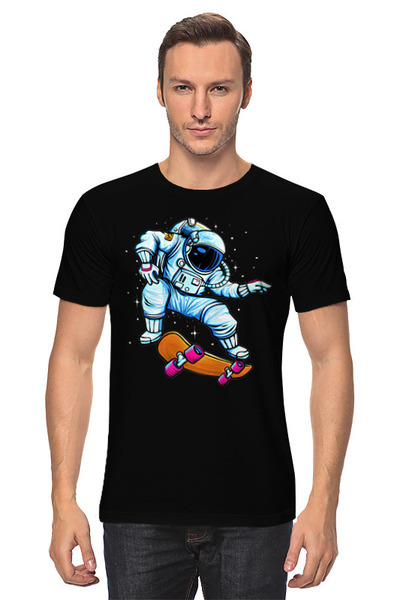 Заказать мужскую футболку в Москве. Футболка классическая Астронавт   от Print design  - готовые дизайны и нанесение принтов.