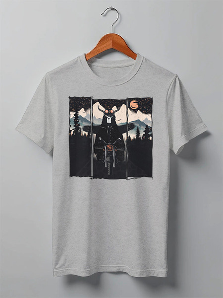 Заказать мужскую футболку в Москве. Футболка классическая Wild Biker от oneredfoxstore@gmail.com - готовые дизайны и нанесение принтов.