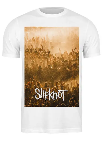 Заказать мужскую футболку в Москве. Футболка классическая Slipknot от Vladec11 - готовые дизайны и нанесение принтов.