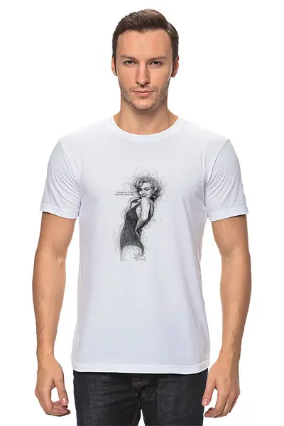 Заказать мужскую футболку в Москве. Футболка классическая Marilyn Monroe от Leichenwagen - готовые дизайны и нанесение принтов.