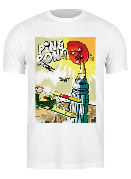 Заказать мужскую футболку в Москве. Футболка классическая King Pong от kotashi - готовые дизайны и нанесение принтов.