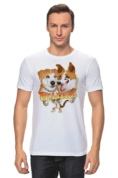 Заказать мужскую футболку в Москве. Футболка классическая Две собаки от aleks_say - готовые дизайны и нанесение принтов.