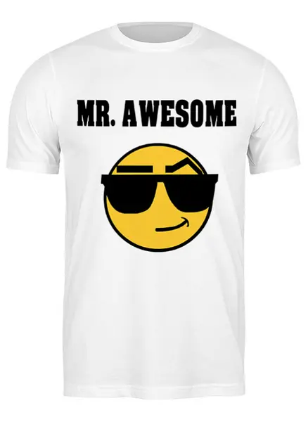 Заказать мужскую футболку в Москве. Футболка классическая Mister Awesome от Maria_Ch - готовые дизайны и нанесение принтов.