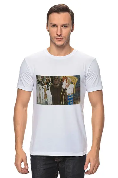 Заказать мужскую футболку в Москве. Футболка классическая Враждебные силы (Густав Климт) от trend - готовые дизайны и нанесение принтов.