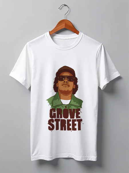 Заказать мужскую футболку в Москве. Футболка классическая grove street от zhivi.dolgo.shevtsov@mail.ru - готовые дизайны и нанесение принтов.