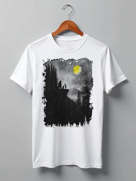 Заказать мужскую футболку в Москве. Футболка классическая Mountains Friends от oneredfoxstore@gmail.com - готовые дизайны и нанесение принтов.