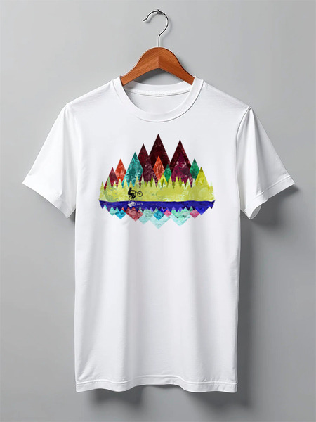Заказать мужскую футболку в Москве. Футболка классическая Mountain Bike от oneredfoxstore@gmail.com - готовые дизайны и нанесение принтов.