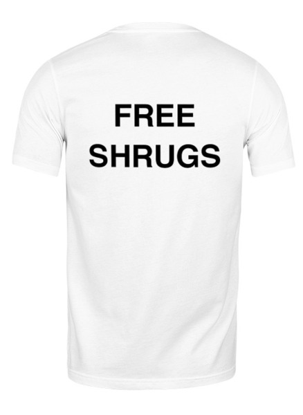 Заказать мужскую футболку в Москве. Футболка классическая FREE SHRUGS от Mikhail Abushinov (MalumFox) - готовые дизайны и нанесение принтов.