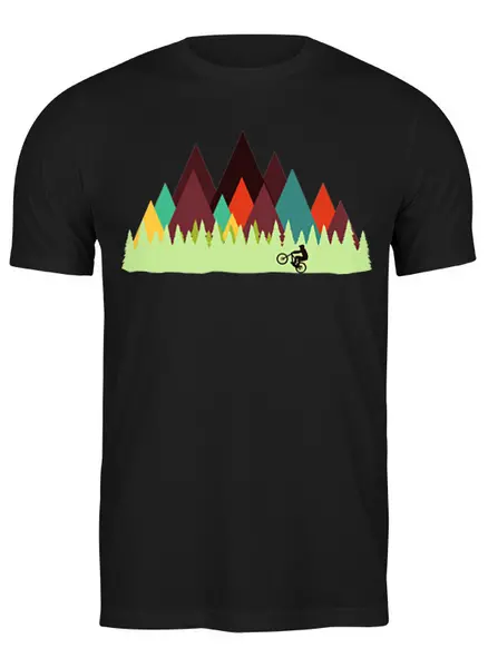 Заказать мужскую футболку в Москве. Футболка классическая Mountain Bike от oneredfoxstore@gmail.com - готовые дизайны и нанесение принтов.