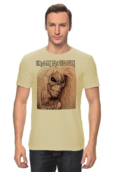 Заказать мужскую футболку в Москве. Футболка классическая Iron Maiden Band от Leichenwagen - готовые дизайны и нанесение принтов.
