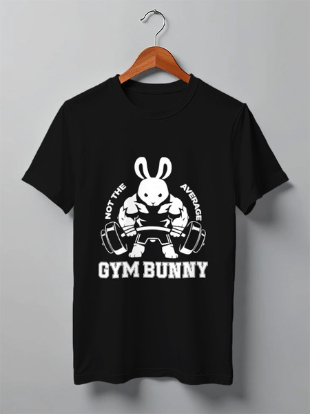 Заказать мужскую футболку в Москве. Футболка классическая Gym Bunny от skynatural - готовые дизайны и нанесение принтов.