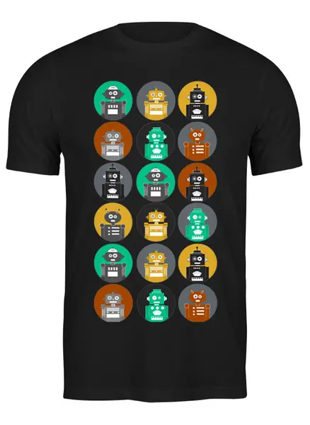 Заказать мужскую футболку в Москве. Футболка классическая Роботы от printik - готовые дизайны и нанесение принтов.