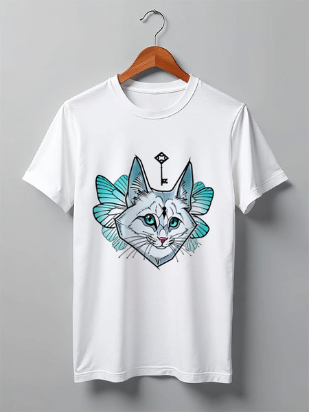 Заказать мужскую футболку в Москве. Футболка классическая Fairy cat от Анастасия Авина - готовые дизайны и нанесение принтов.