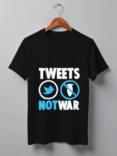 Заказать мужскую футболку в Москве. Футболка классическая Tweets Not War от Printio - готовые дизайны и нанесение принтов.