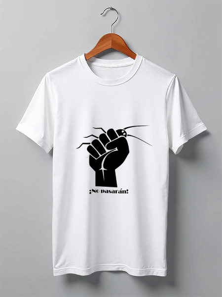 Заказать мужскую футболку в Москве. Футболка классическая No pasaran (Они не пройдут!) от Fedor - готовые дизайны и нанесение принтов.