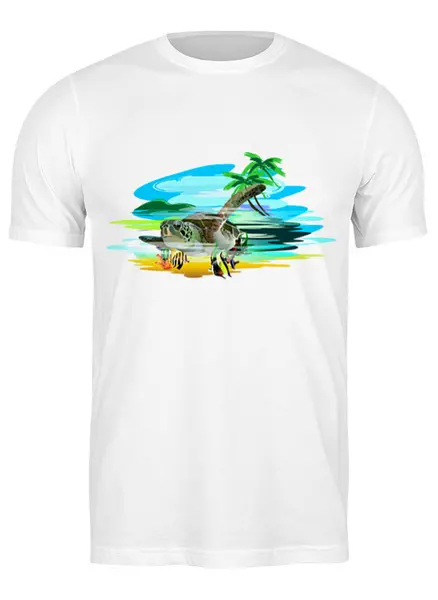 Заказать мужскую футболку в Москве. Футболка классическая Морская черепаха от Zorgo-Art  - готовые дизайны и нанесение принтов.