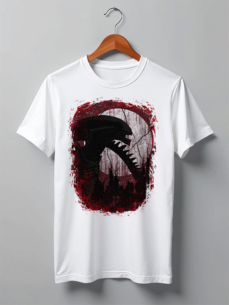 Заказать мужскую футболку в Москве. Футболка классическая Aliens от oneredfoxstore@gmail.com - готовые дизайны и нанесение принтов.