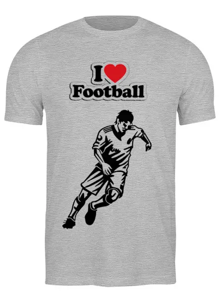 Заказать мужскую футболку в Москве. Футболка классическая Я люблю футбол  от ПРИНТЫ ПЕЧАТЬ  - готовые дизайны и нанесение принтов.