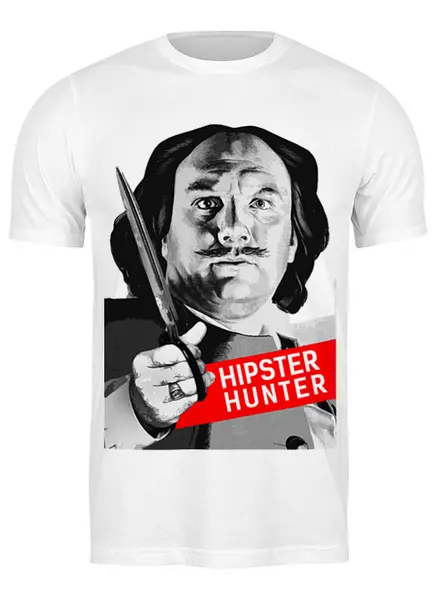 Заказать мужскую футболку в Москве. Футболка классическая Hipster Hunter  от Design Ministry - готовые дизайны и нанесение принтов.