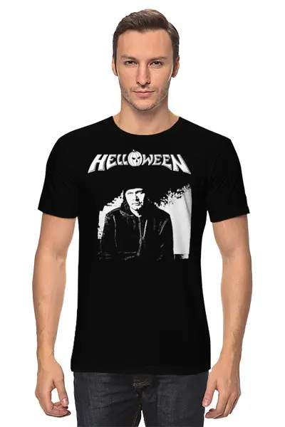 Заказать мужскую футболку в Москве. Футболка классическая Helloween ( Michael Kiske )  от Leichenwagen - готовые дизайны и нанесение принтов.