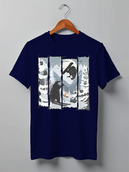 Заказать мужскую футболку в Москве. Футболка классическая Wild Snow от oneredfoxstore@gmail.com - готовые дизайны и нанесение принтов.
