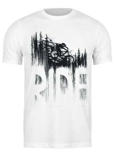 Заказать мужскую футболку в Москве. Футболка классическая Mountain Bike от oneredfoxstore@gmail.com - готовые дизайны и нанесение принтов.
